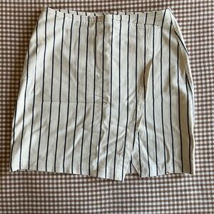 Madewell Striped Cream and Black Skirt